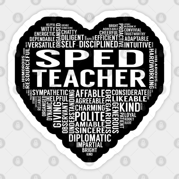 Sped Teacher Heart Sticker by LotusTee